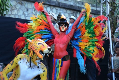 HONDURAS: Performers dressed as animals celebrate the end of the Mayan 'Long Count' Calendar in the Mayan ruins of Copan. 21 December 2012 coincides with the winter solstice. Some believed today would bring the apocalypse; others say it is merely the dawn of a new era