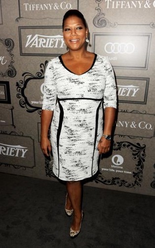 All hail the Queen. Latifah, that is. The cosmetics model, rapper, and actress flaunts her show-stopping figure. Credit: Getty Images