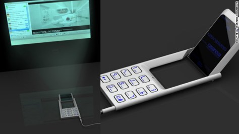 This mobile phone-cum-projector by Italian designer Stefano Casanova has a rotatable screen with a micro-light projector that allows users to view their display on any flat surface.